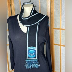 Budlight Blue Knit Skinny Scarf Men or Women